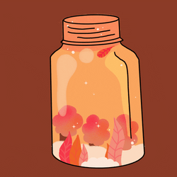 Fall Leaf Inside Bottle GIF