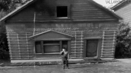 Fallen House On Man Exploding GIF