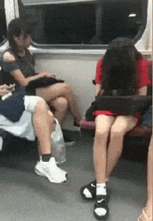 Falling Asleep Lady On Train GIF