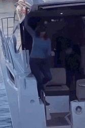  Falling Boat Woman GIF
