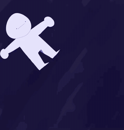 Falling Cartoon Character Arms Outstretched GIF