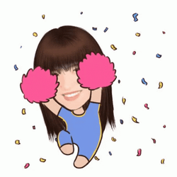 Falling Confetti Girl Cheering GIF