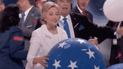 Falling Confetti With Big Balloons GIF