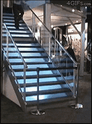 Falling Down From Long Stairs GIF