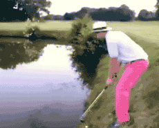 Falling In Water Of Golf Course