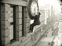 Falling Man In Building Clock GIF