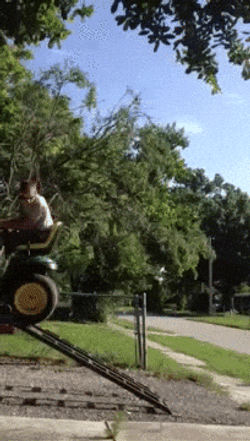 Falling Tractor Moving Backwards GIF