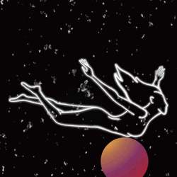 Falling Universe Neon Woman GIF