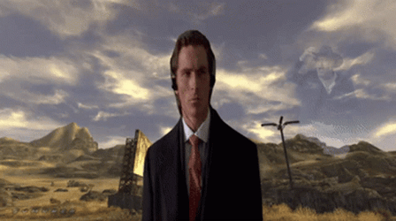 Fallout  American Psycho Christian Bale GIF