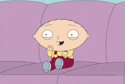 Family Guy Character Sitting On Purple Couch GIF