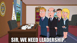 Family Guy Characters Asking For Leadership GIF