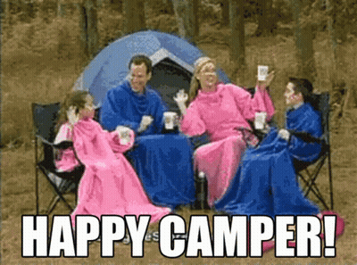 Family In Front Of Tent Happy Camper GIF