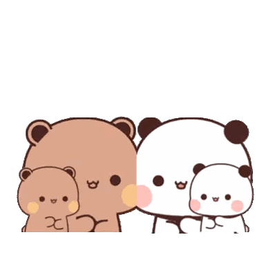 Family Of Bears With Hearts Sticker
