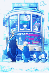 Family Of Piplup Crossing The Street GIF