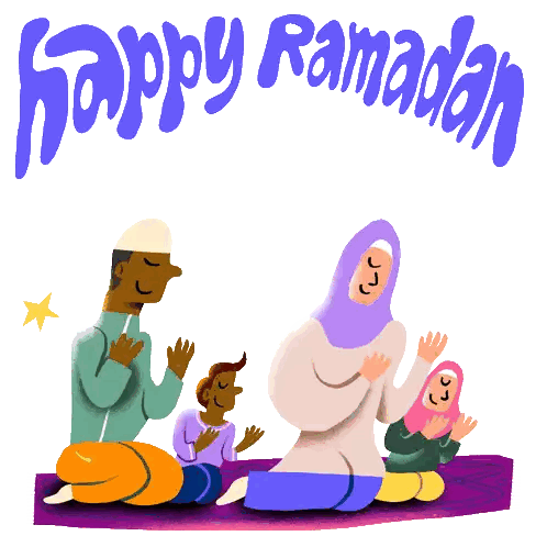 Family Praying Happy Ramadan Sticker