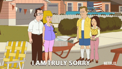 Family Standing In Front Of House Saying I Am Truly Sorry GIF