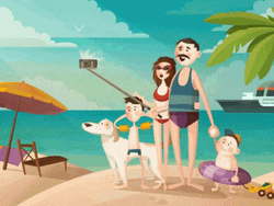 Family Vacation Beach Selfie