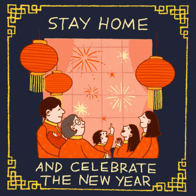 Family Watching Fireworks Stay Home Celebrate New Year GIF