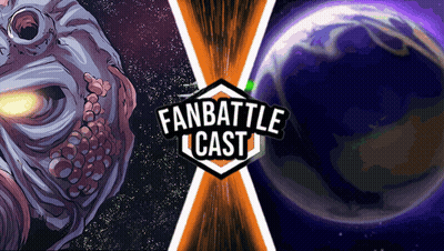 Fan Battle Cast Poster Giant Octopus And Planet GIF