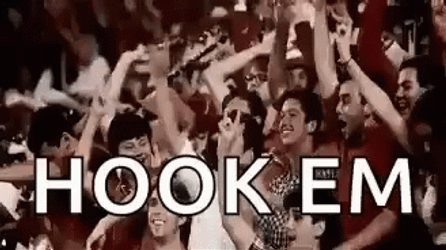 Fan Jumping And Cheering Hook Em GIF