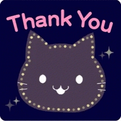 Fancy Animated Thank You Cat GIF