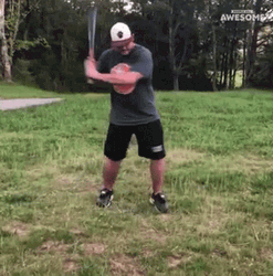 Fancy Baseball Bat Swing GIF