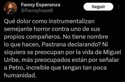 Fanny Esperanza Tweet Que Dolor Instrumentalizan Horror Contra Compañeros GIF