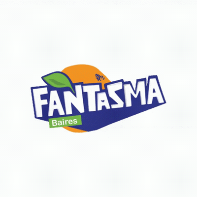 Fantasma Baires Logo Orange And Green Leaf GIF