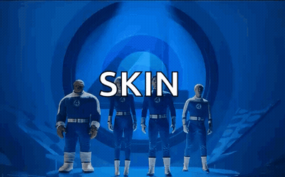Fantastic Four Skin Superheroes Standing Together GIF
