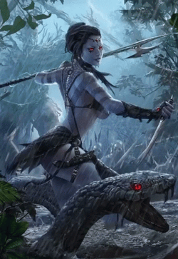 Fantasy Art Woman And Big Snake GIF