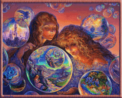 Fantasy Art Women Looking At Bubbles GIF
