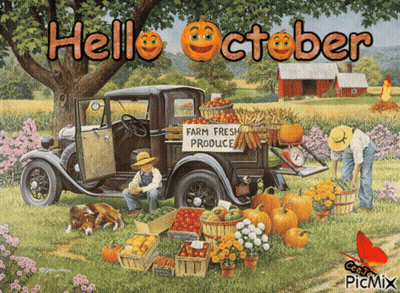 Farm Fresh Produce Truck Painting GIF