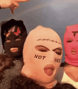 Fashionable Girls Wearing Ski Mask GIF