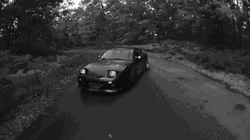 Fast Car Drifting In Forest GIF
