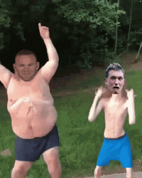 Fat And Skinny Guy Dancing GIF