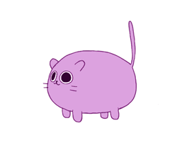 Fat Bouncy Pink Cat Animation GIF