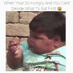 Fat Boy Undecided Funny Eating GIF