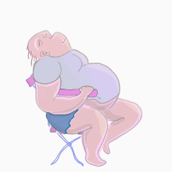 Fat Cartoon Heart Attack GIF