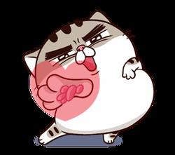Fat Cat Cartoon Sending Heart GIF