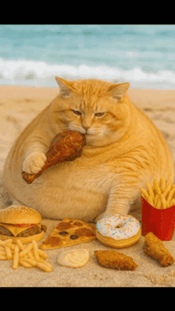 Fat Cat Hungry GIF