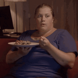 Fat Girl Funny Eating GIF