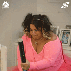 Fat Girl Pop The Confetti Cannon GIF