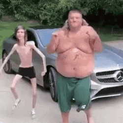 Fat Guy And Skinny Man GIF