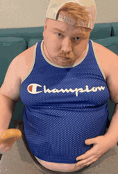 Fat Guy Eating Donuts GIF