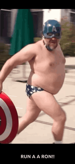 Fat Guy Run For Ron GIF