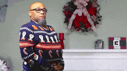 Fat Guy Wearing Ugly Sweater GIF