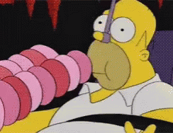 Fat Homer Simpson Eating Donut