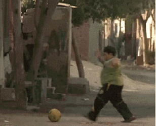 Fat Kid Tries Kickball GIF