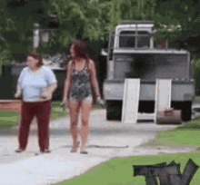 Fat Lady Running Away Fast GIF