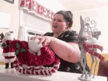 Fat Lady Singing Christmas Carol Dancing GIF